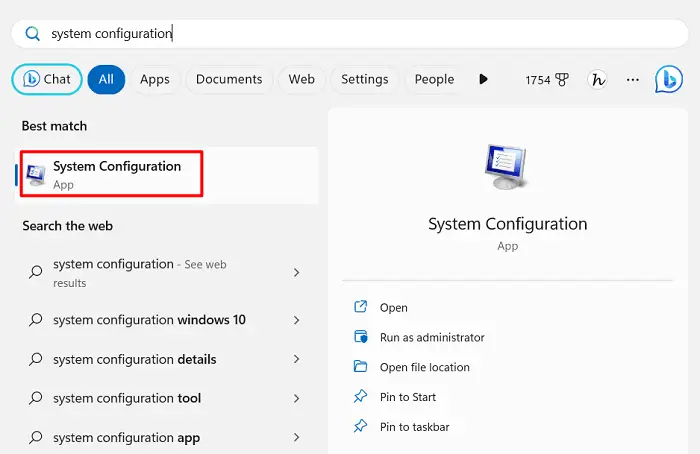 System Configuration in Windows 11