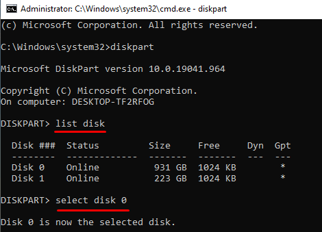 view system partition in Windows