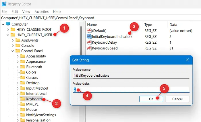 Reset the Keyboard inside the Registry - Number Pad Not Working