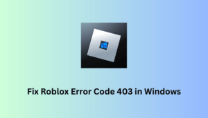 Fix Roblox Error Code 403 in Windows