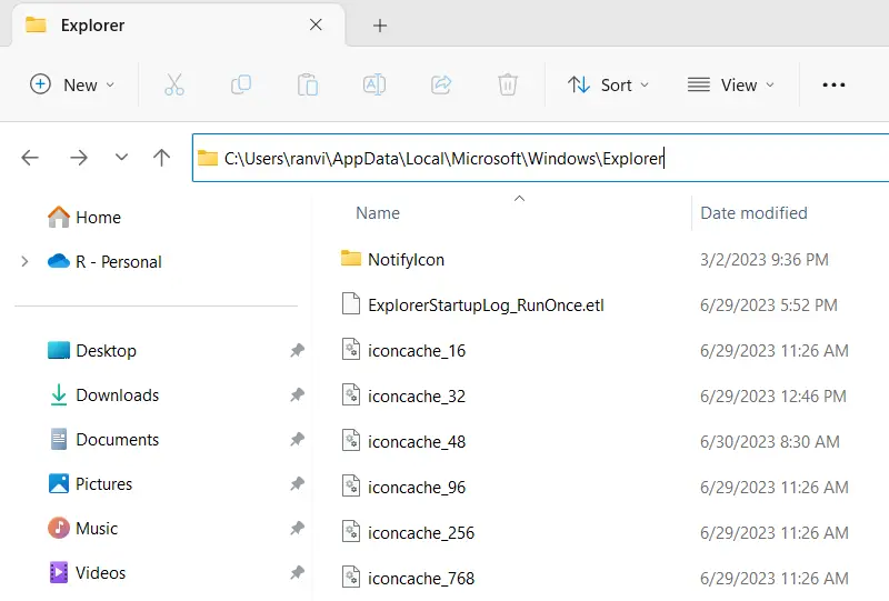 Select and delete all thumbnails from File Explorer - Clear Thumbnail Cache in Windows 11