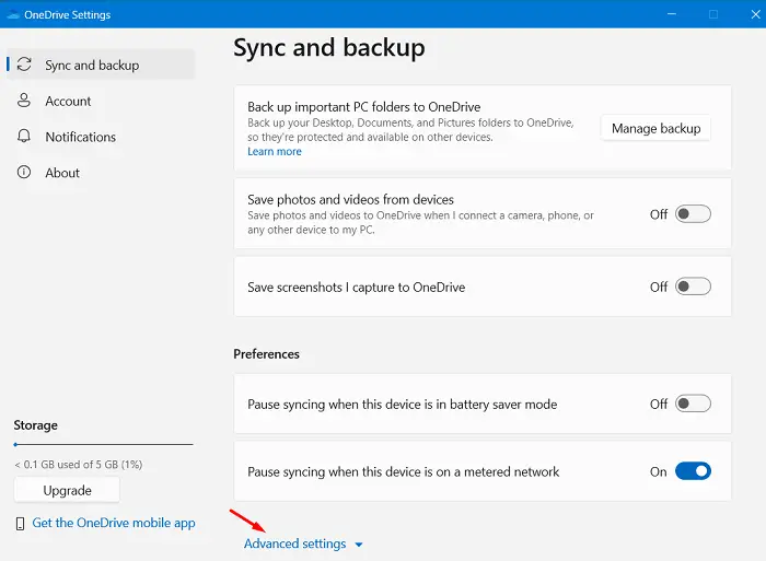 Sync and backup OneDrive