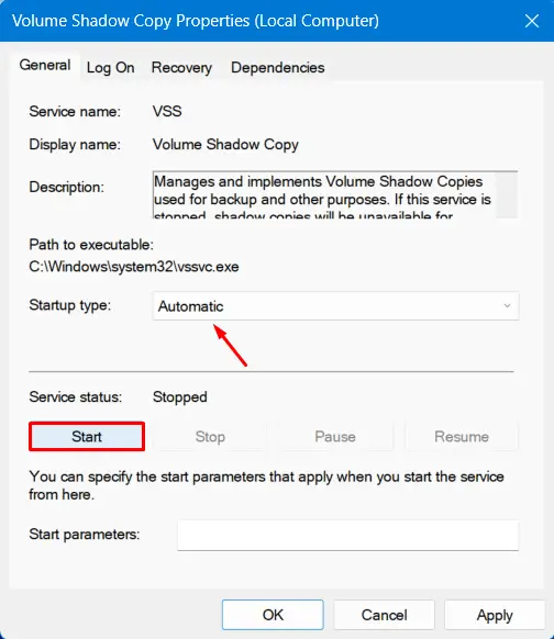 Change Properties of VSC to Manual