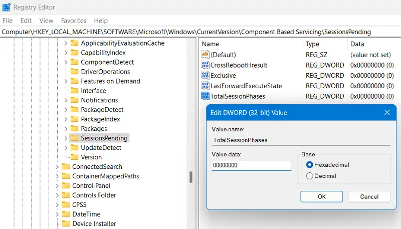 Modify TotalSessionPhases in Registry