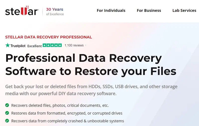 STELLAR DATA RECOVERY PROFESSIONAL