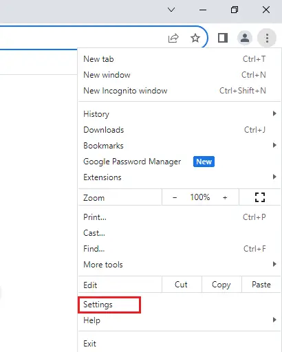 Open Chrome Settings