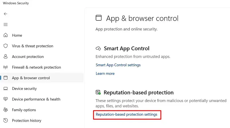 Reputation-based protection in Windows Security