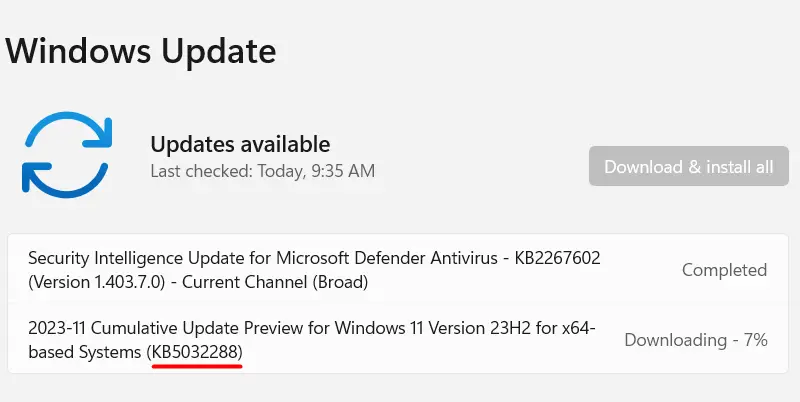 Windows 11 KB5032288