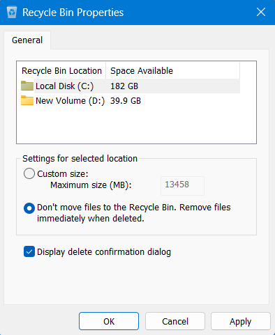 Display Delete Confirmation Dialog