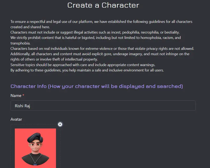 Create a character of your own on JanitorAI