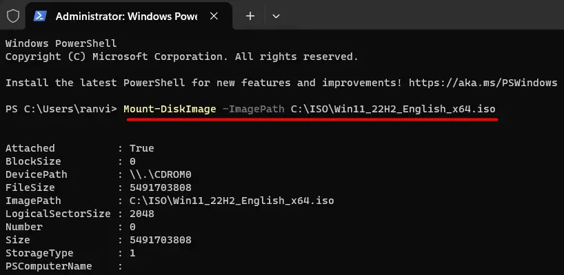 Mounting an ISO image file using Terminal - You don’t have permission to mount the file