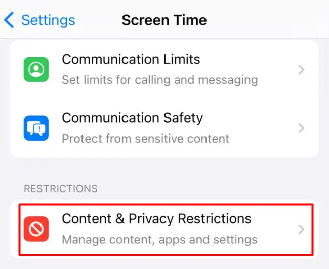 Content and Privacy Restrictions - Lock Your Apple ID Profile