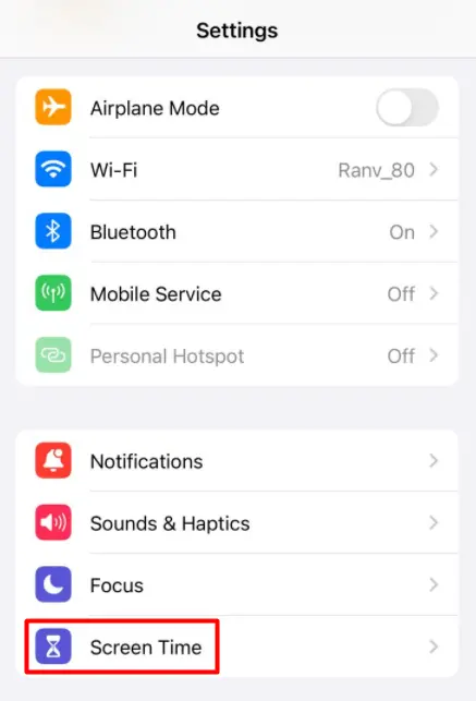 Screen Time in iPhone