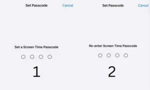 Setting up a screen time password in iPhone