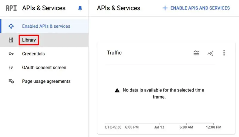 APIs & Services in Google Search Console