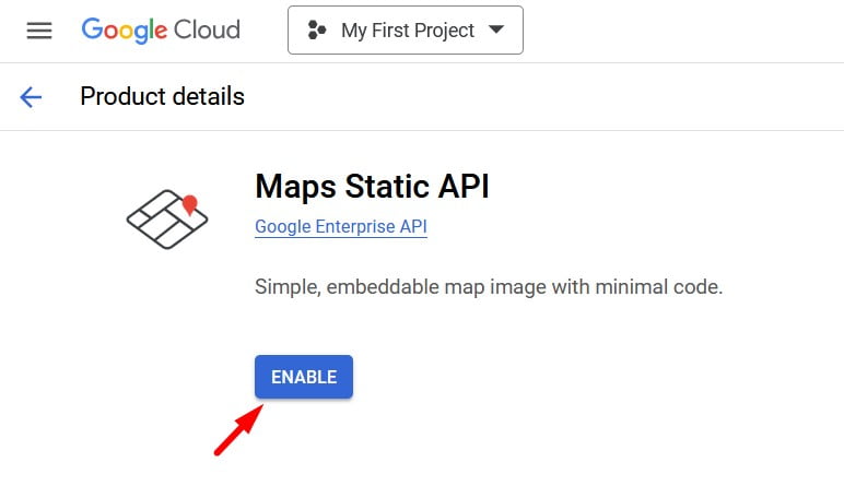 Enable Maps Static API