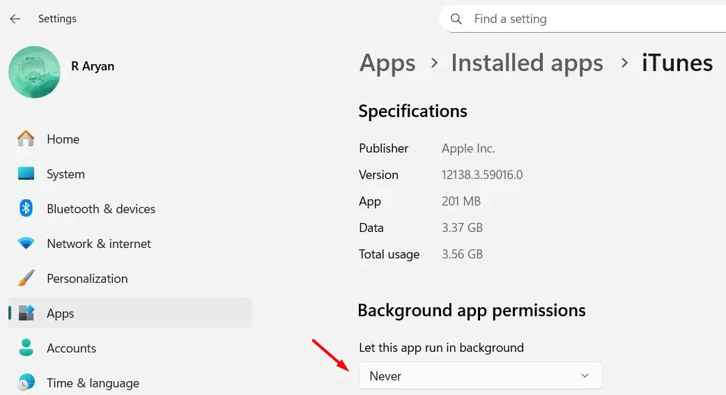 Disable Background App Permissions for Apps in Windows